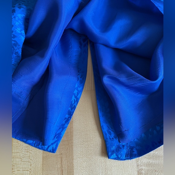 I. Magnin Silk Cocktail Dress Vintage 90s Royal Blue Sweetheart Neck Strapless - Picture 8 of 12